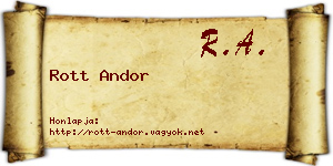 Rott Andor névjegykártya